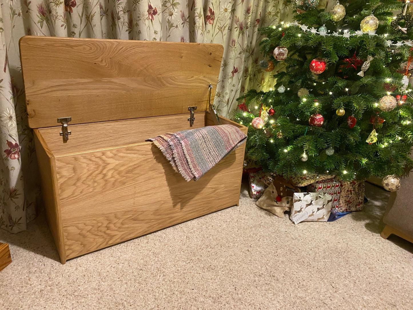 Oak Blanket Box (Hope Chest, Toy Box, Memory Box) - Hillside Furniture -
