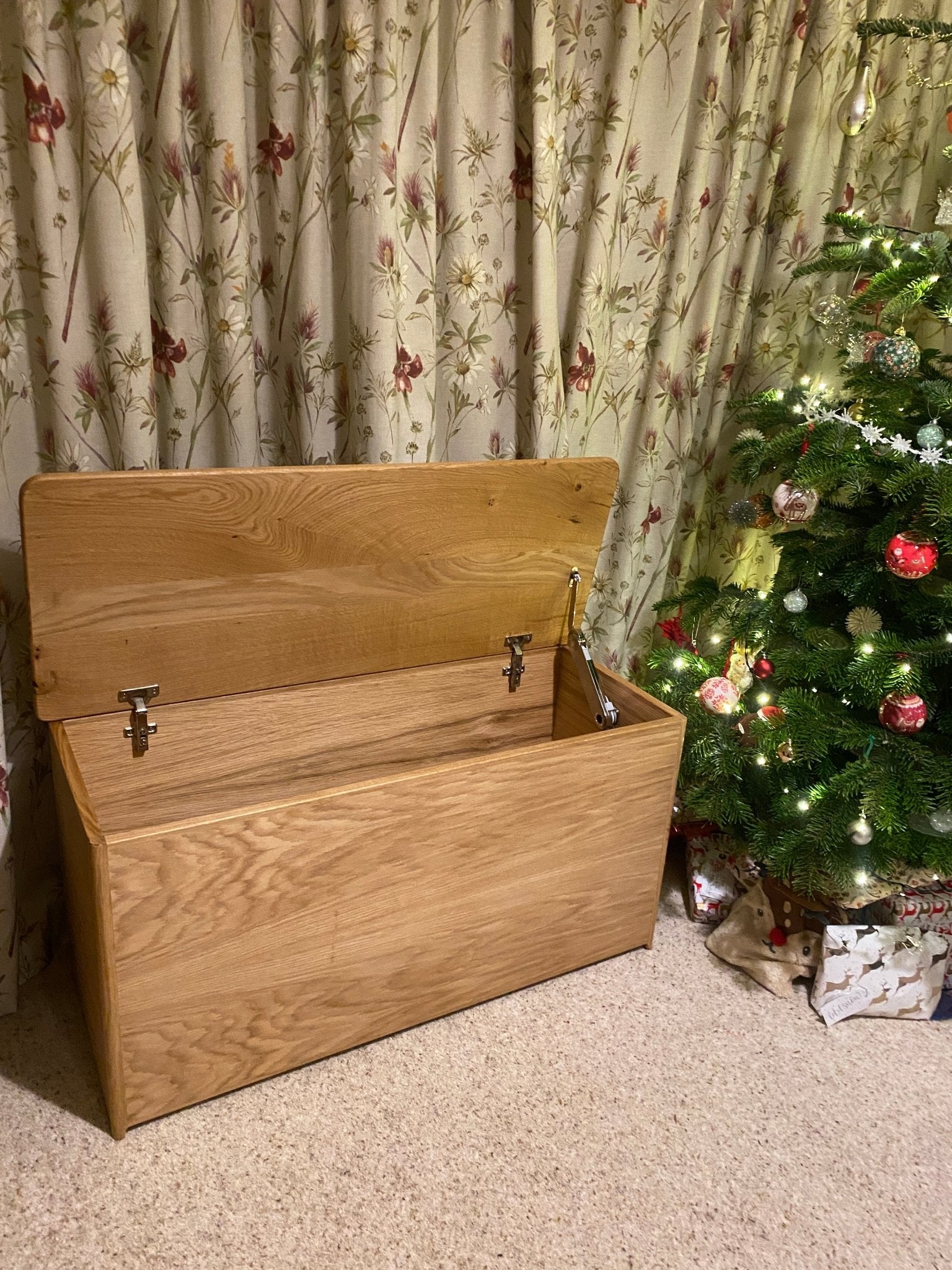 Oak Blanket Box (Hope Chest, Toy Box, Memory Box) - Hillside Furniture -