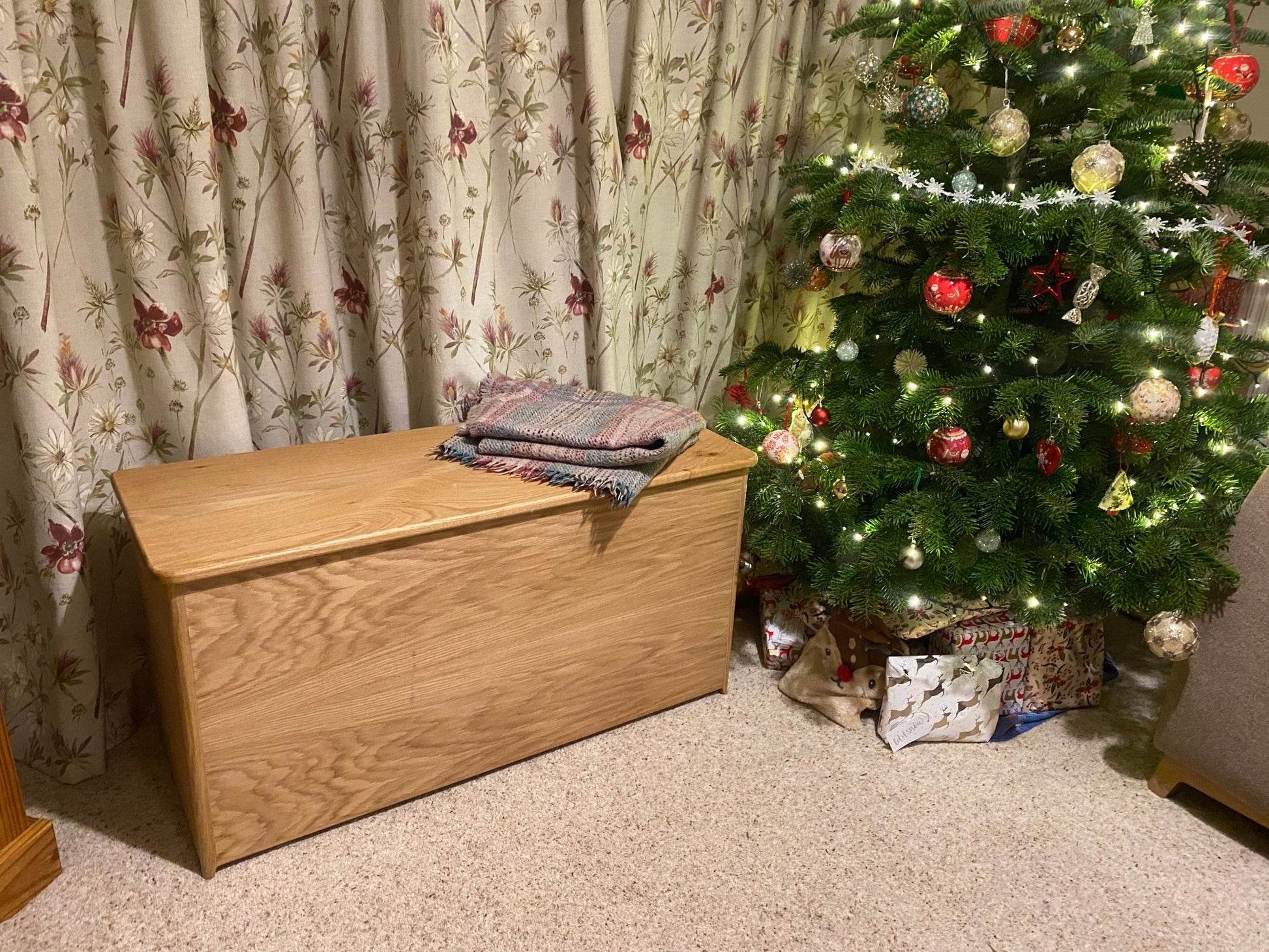 Oak Blanket Box (Hope Chest, Toy Box, Memory Box) - Hillside Furniture -