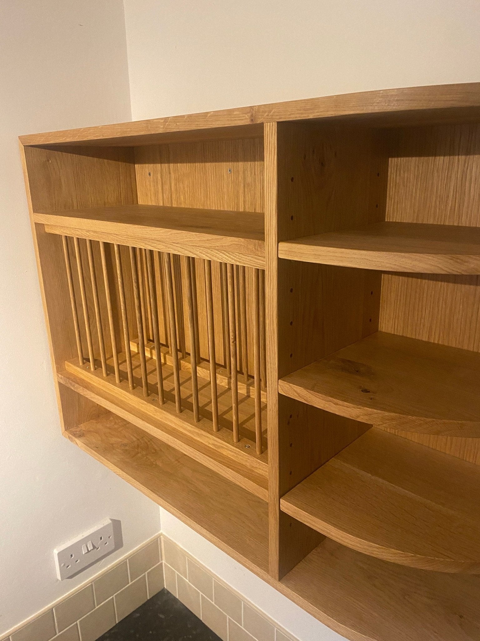Oak plate rack and shelves - Hillside Furniture -