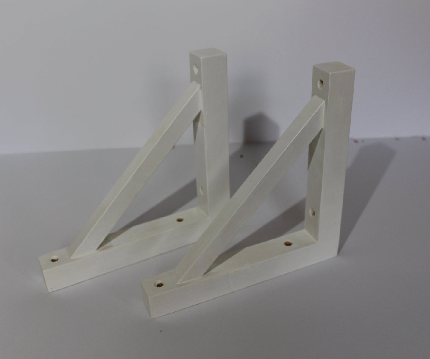 Pair of White Shelf Brackets - one off - Hillside Furniture -