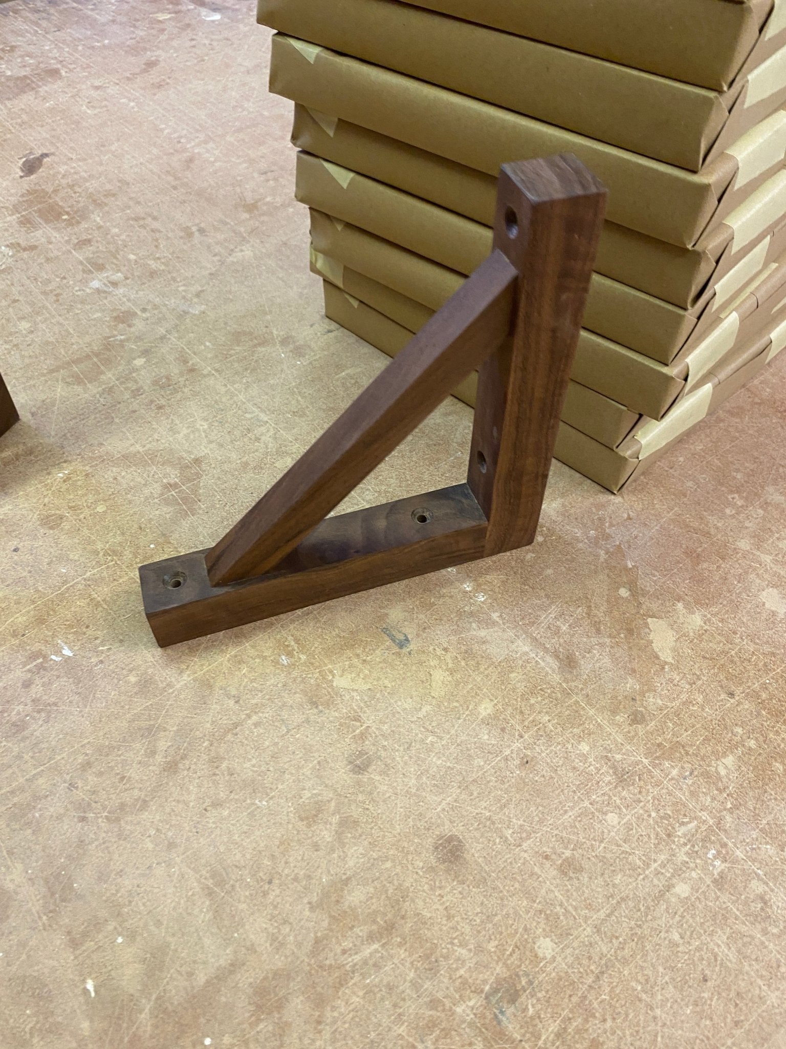 American Black Walnut shelf bracket - Hillside Furniture - 
